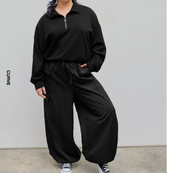 NWT Cider Solid Low-Rise Parachute Cargo Pants size 3X - Picture 1 of 8